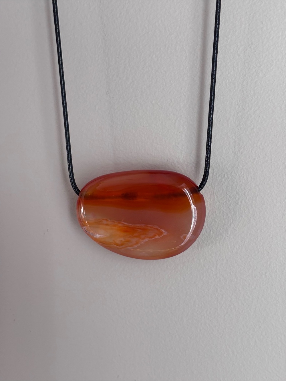 Agate Large Bean Design Necklace